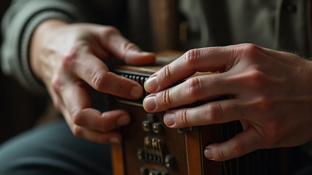 Hands tuning accordion reeds