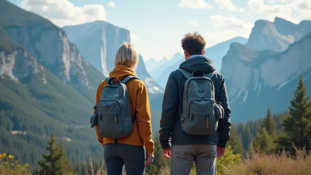 Two digital nomads enjoying a beautiful view together