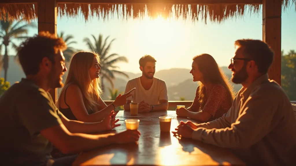 Digital nomads connecting in a cafe