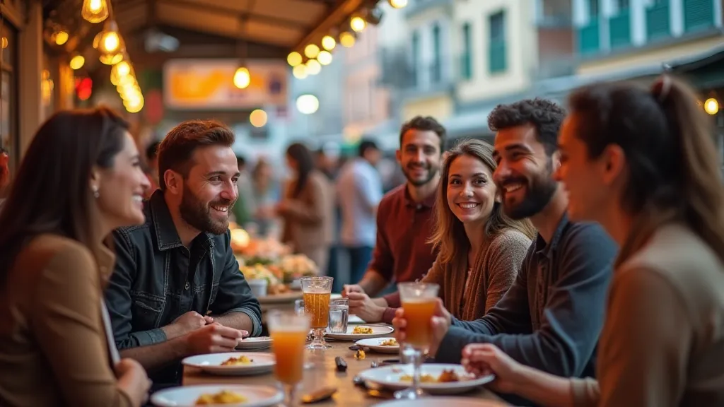 A group of digital nomads socializing.