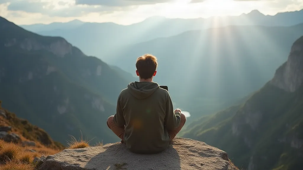 Digital nomad working remotely with a scenic view